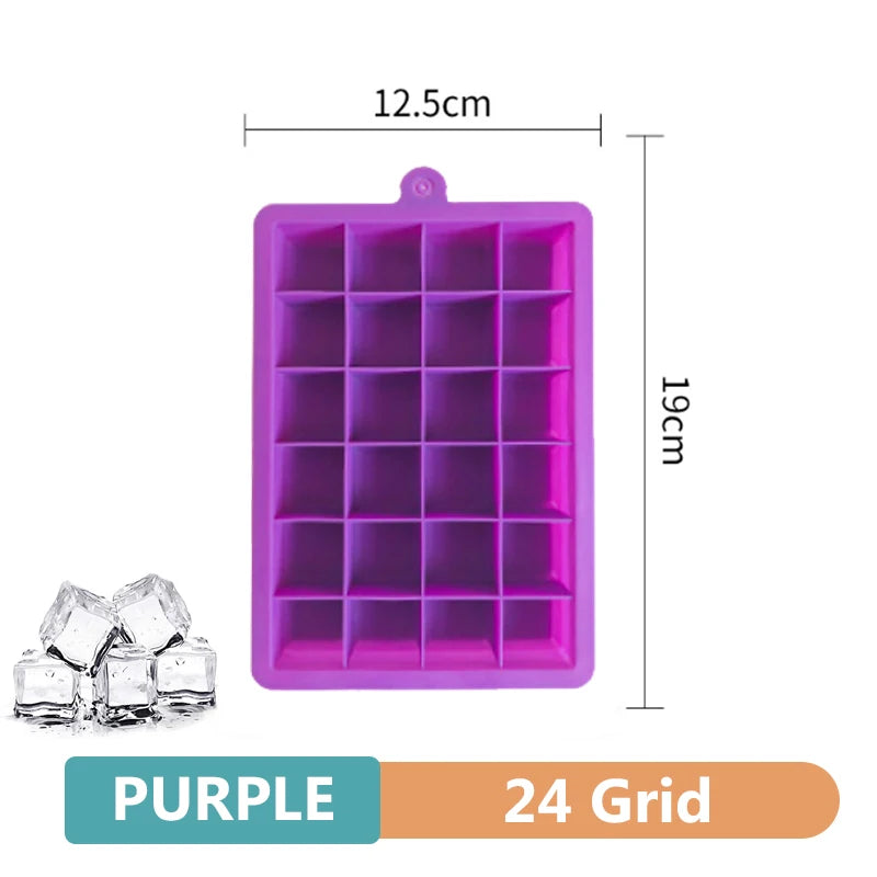 Large Silicone Ice Cube Tray Jumbo Square Ice Maker Mold (4/6/8/15 Grid)