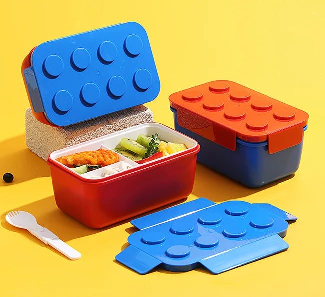 Portable Building Block Lunch Box 1050/1300ML Bento Food Container for Kids