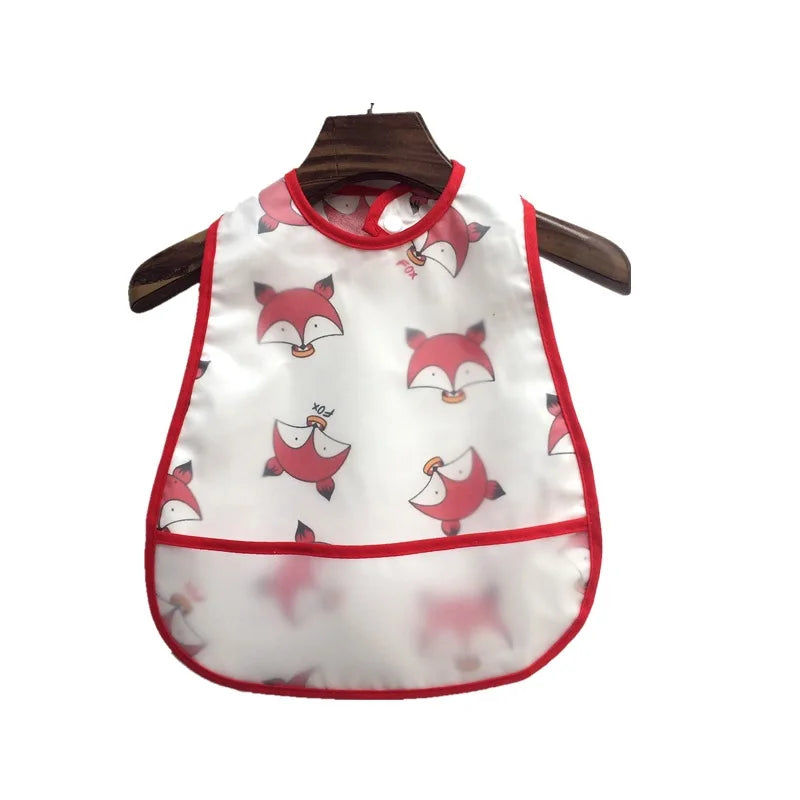Cartoon EVA Waterproof Baby Bib with Pocket Feeding Apron