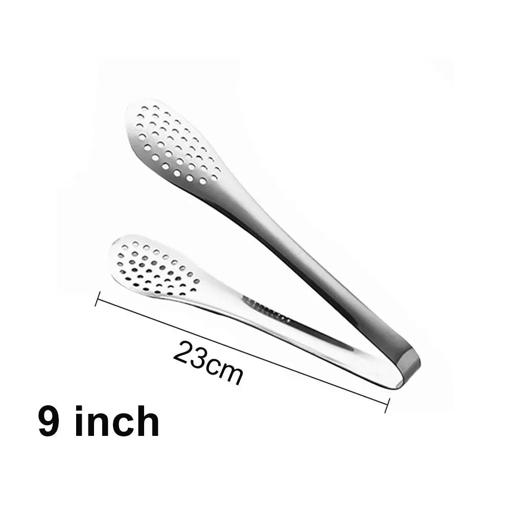 Kitchen Food Tongs Stainless Steel – Heat Resistant BBQ & Salad Serving Clip
