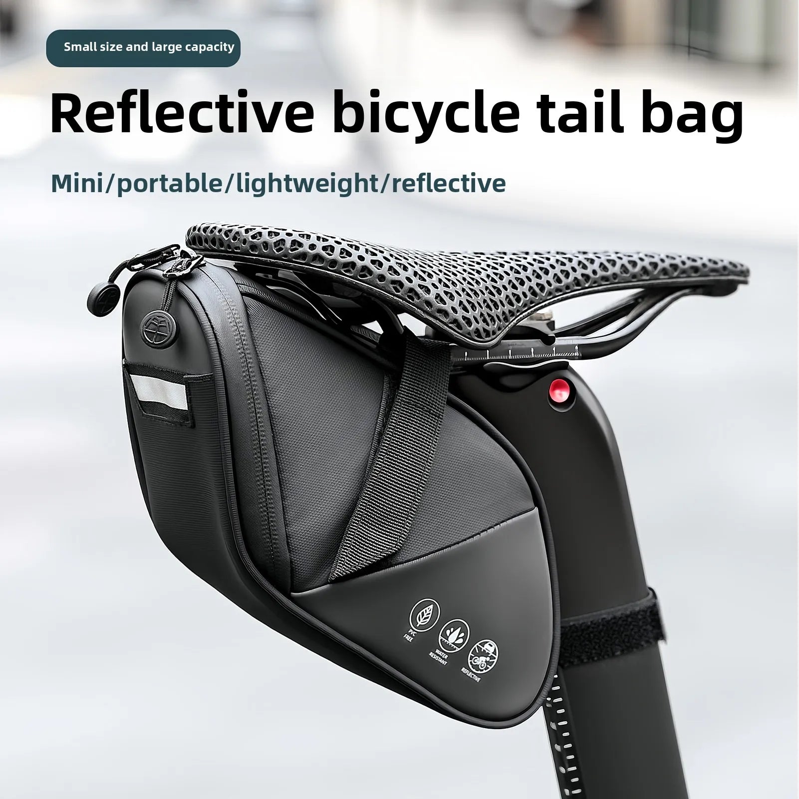 1.5L Waterproof Bicycle Saddle Bag Rear Seat Storage MTB Tool Pouch