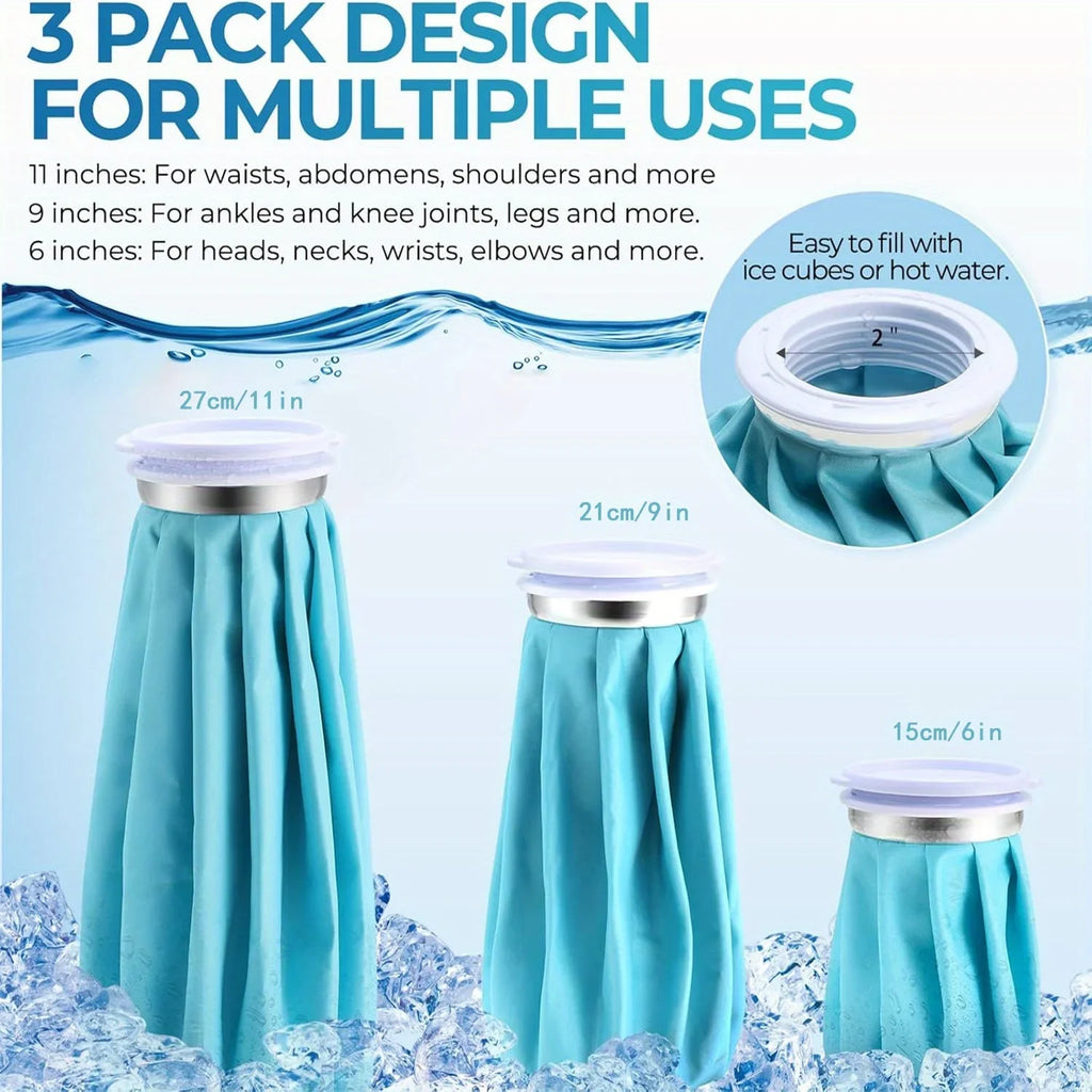 Reusable Ice Bag 3 Pack Design Multiple Uses Hot Cold Therapy