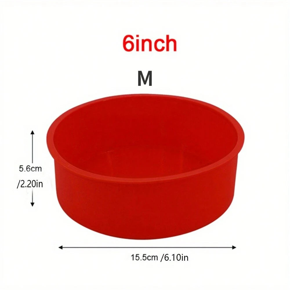 Silicone Round Cake Mold Nonstick Mousse & Dessert Baking Pan (4/6/8 Inch)