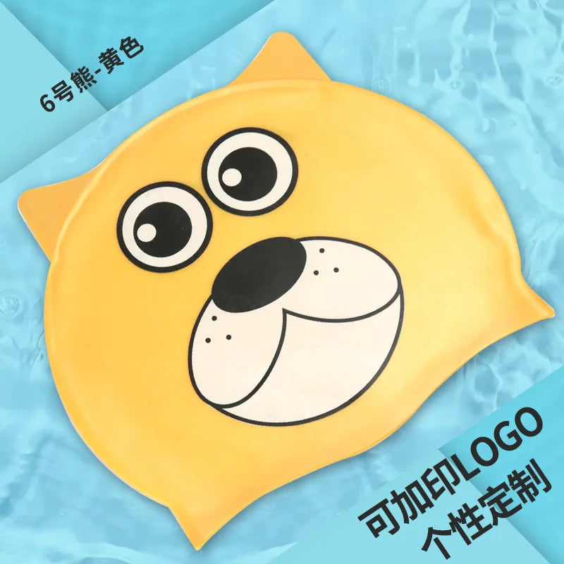 Cartoon Clownfish Kids Silicone Swimming Cap Waterproof Swim Hat