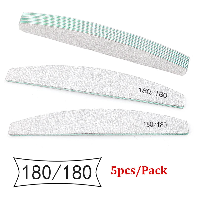 5Pcs Nail File Set Professional Grit Manicure Buffer Kit