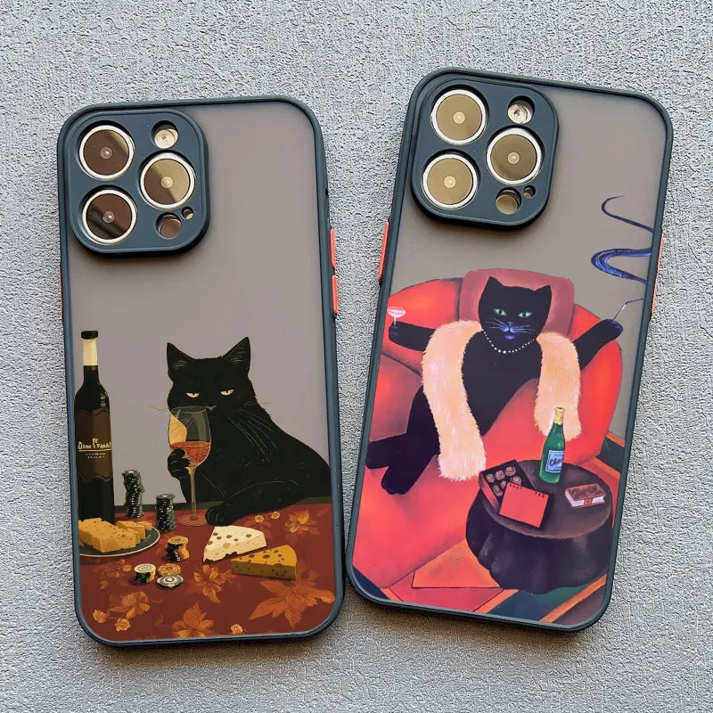 Funny Cat Phone Case for iPhone 11 12 13 14 15 16 17 Pro Max