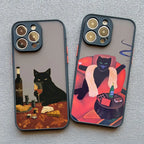 Funny Cat Phone Case for iPhone 11 12 13 14 15 16 17 Pro Max