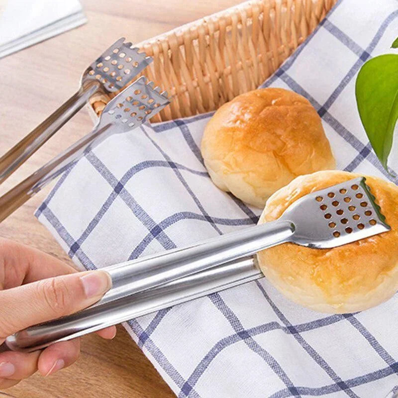 9 Inch Stainless Steel Serving Tongs UK BBQ Buffet Kitchen Tongs