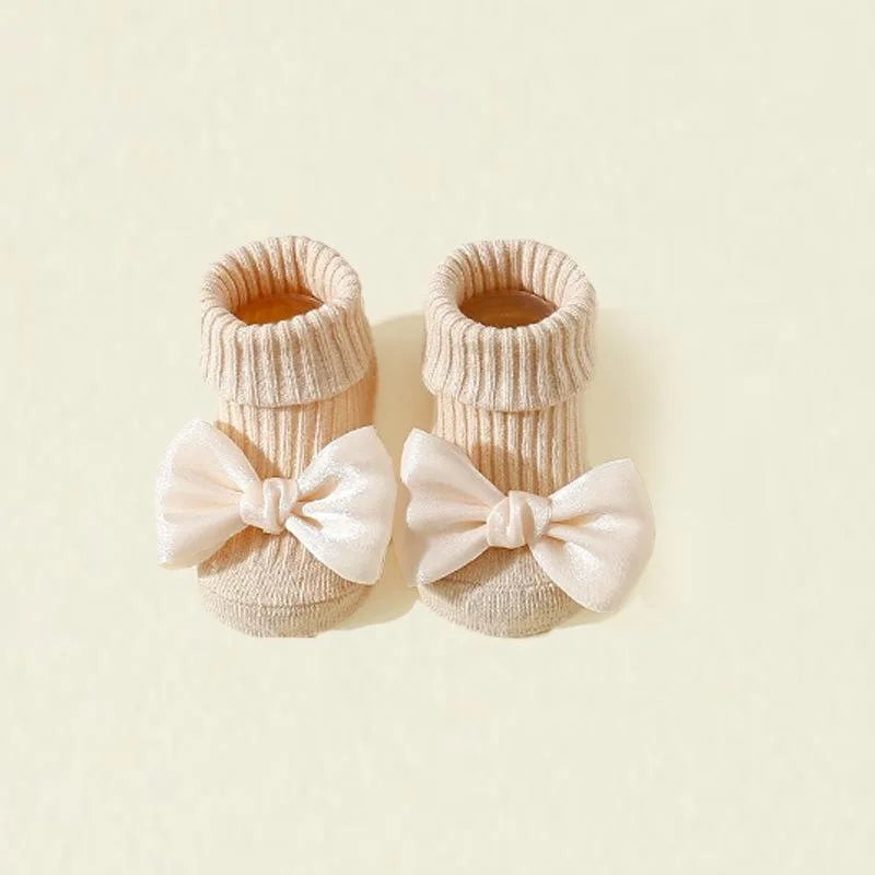 Baby Girl Bow Ankle Socks Soft Cotton Anti-Slip Toddler Socks