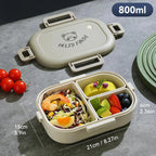 WORTHBUY 800ML Lunch Box Removable 3 Compartment Microwave Bento Box