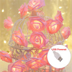 Rose Flower LED Fairy Lights USB String Decoration