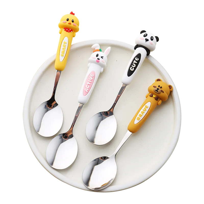 Cute Animal Stainless Steel Spoon – Panda Rabbit Bear Coffee Dessert Spoon