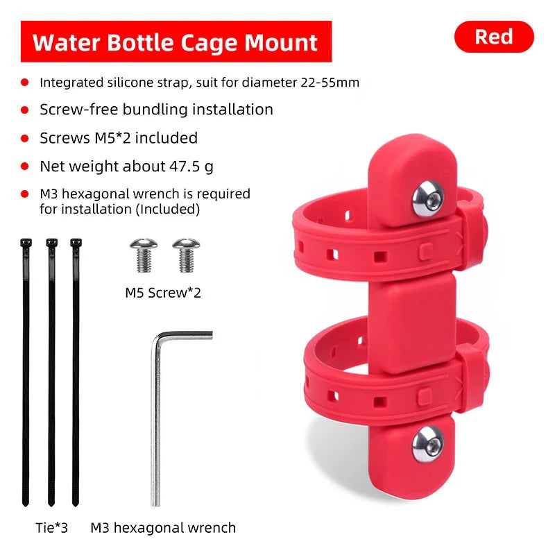 Bike Bottle Cage Mount Adapter Seatpost Frame Holder Universal