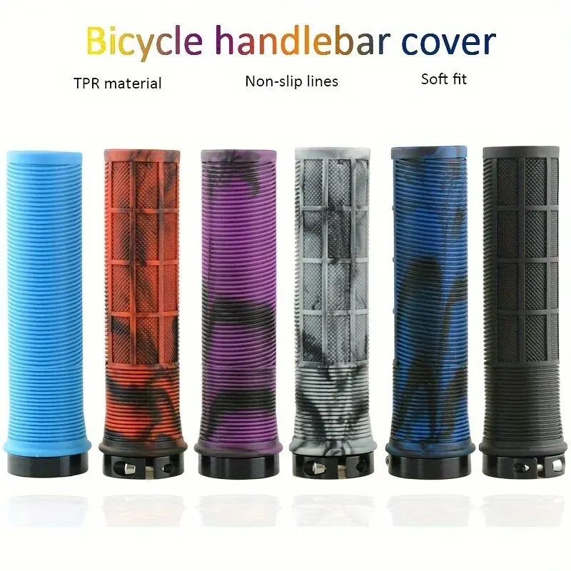 TPR MTB Bicycle Handlebar Grips Aluminum Lock-On Non-Slip Comfort Secondary image