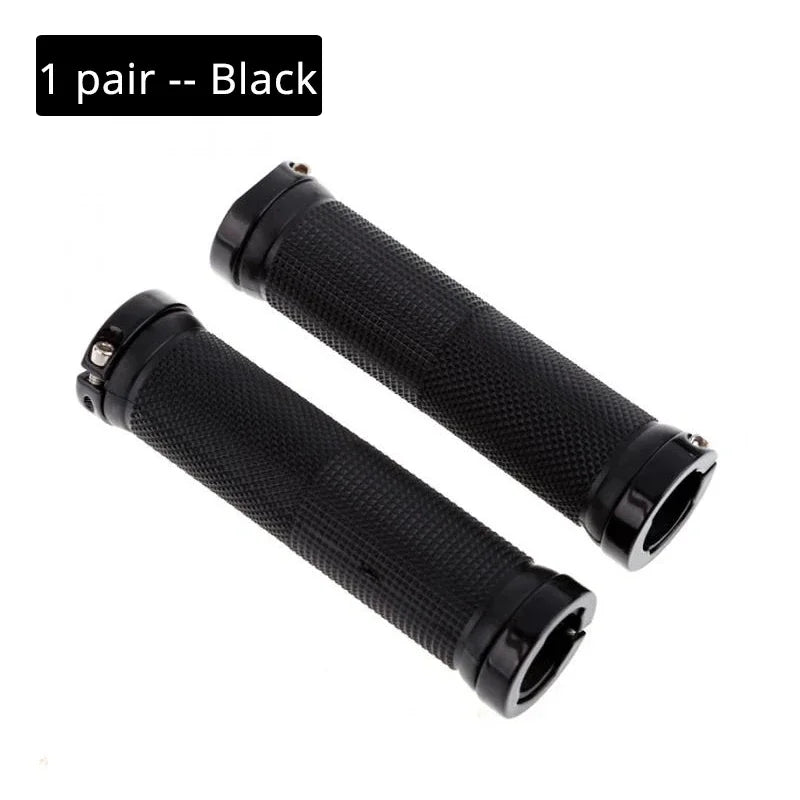 MTB Bicycle Handlebar Grips Anti-Slip Alloy Lock Rubber Bike Grips