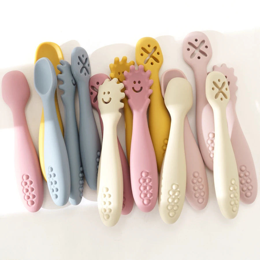 3PCS Baby Learning Spoon Set Soft Feeding Spoons for Toddlers Main image