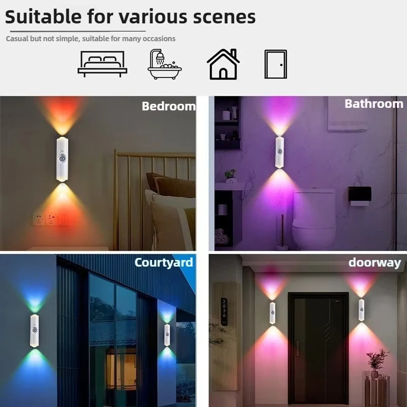 RGB Motion Sensor LED Night Light for Hallway, Cabinet & Stairs
