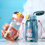 Cartoon Teddy Bear Kids Straw Water Cup Portable Bottle