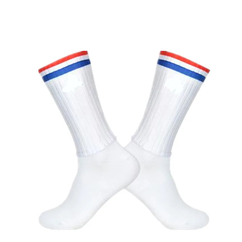 Aero Cycling Socks Men Anti-Slip Silicone Breathable Summer Bike Socks