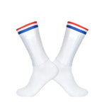 Aero Cycling Socks Men Anti-Slip Silicone Breathable Summer Bike Socks