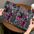 Pink Graffiti Doodle Case for iPad 10th 11th Air 4 5 Pro 11 Mini 6 7