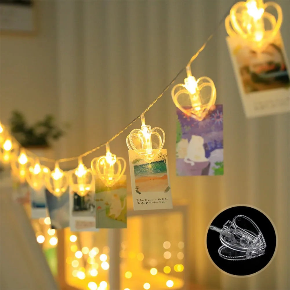 Heart Clip Fairy Lights LED String Wedding Decor Main image