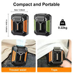 HOMFISH Belt Clip Fan Portable Wearable USB Fan & Power Bank