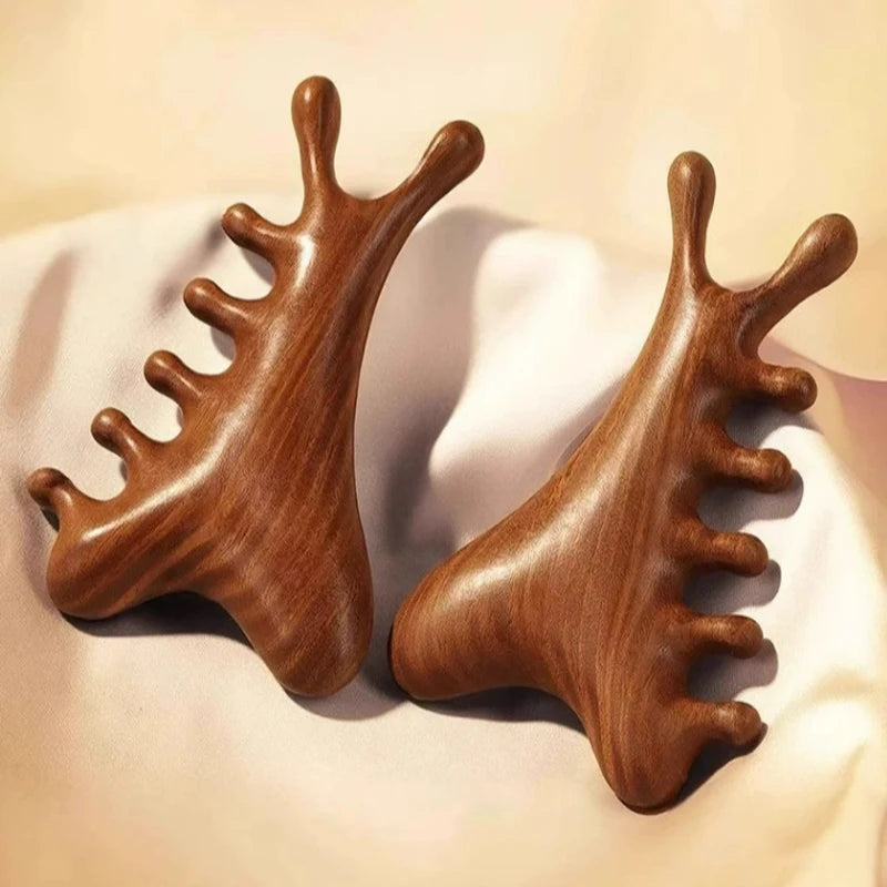 4-in-1 Sandalwood Massage Comb UK Scalp, Face & Body Massager