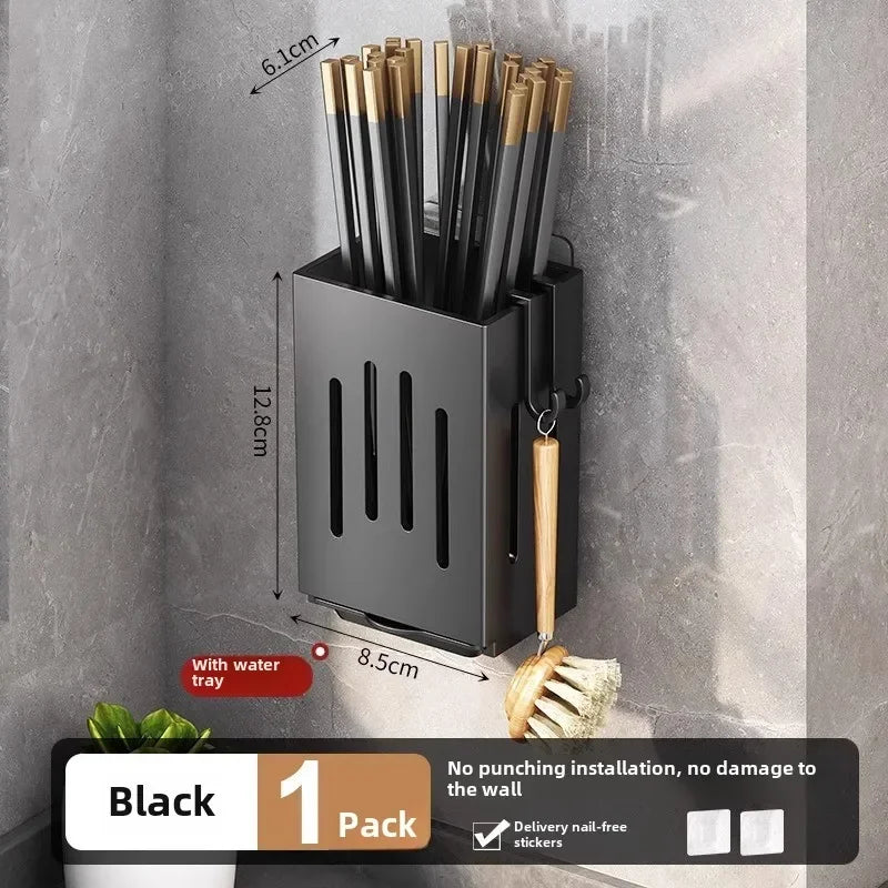 Wall Mounted Chopstick Holder No Drill Storage