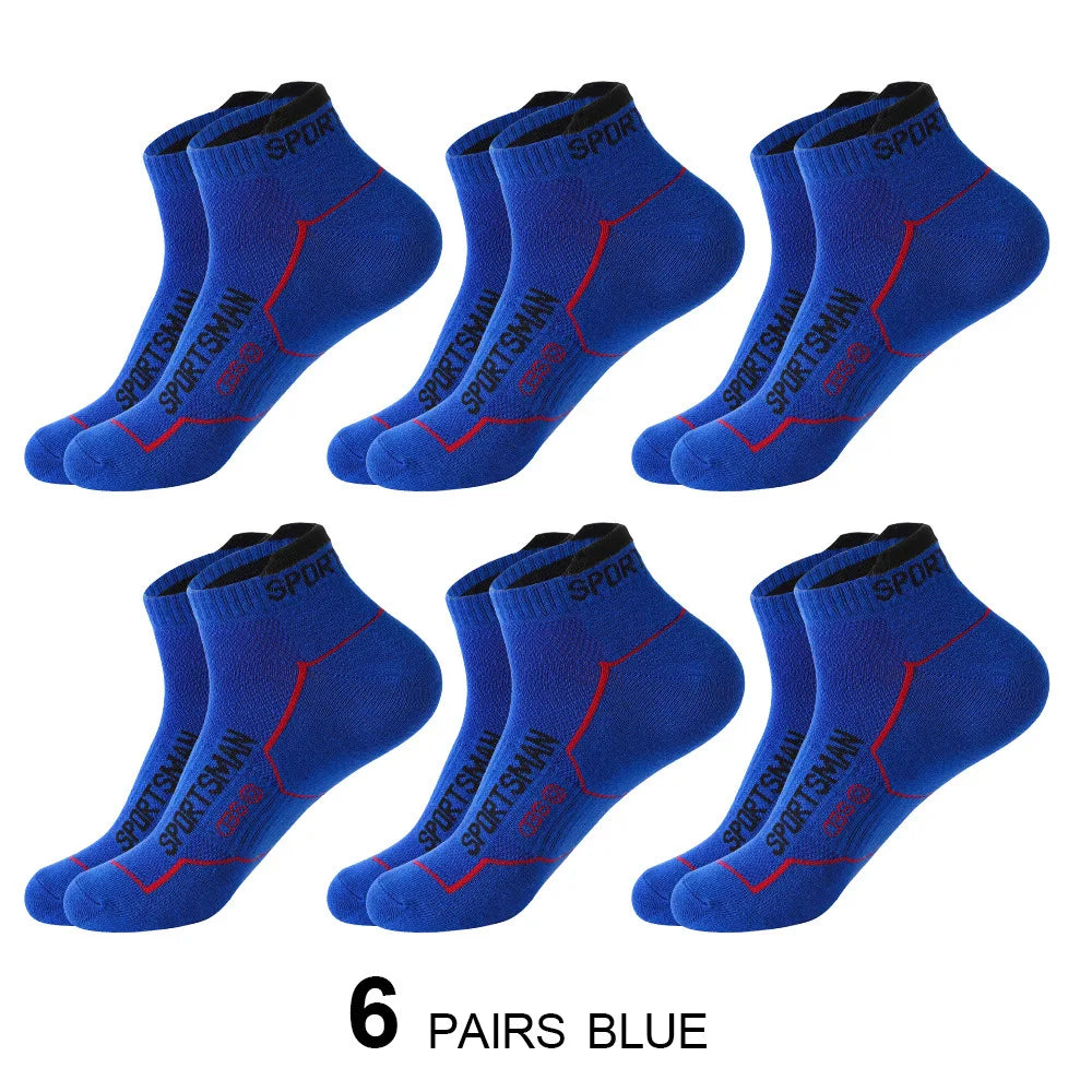 Breathable Basketball Socks Men 6 Pairs Sweat Absorbent Mesh Running