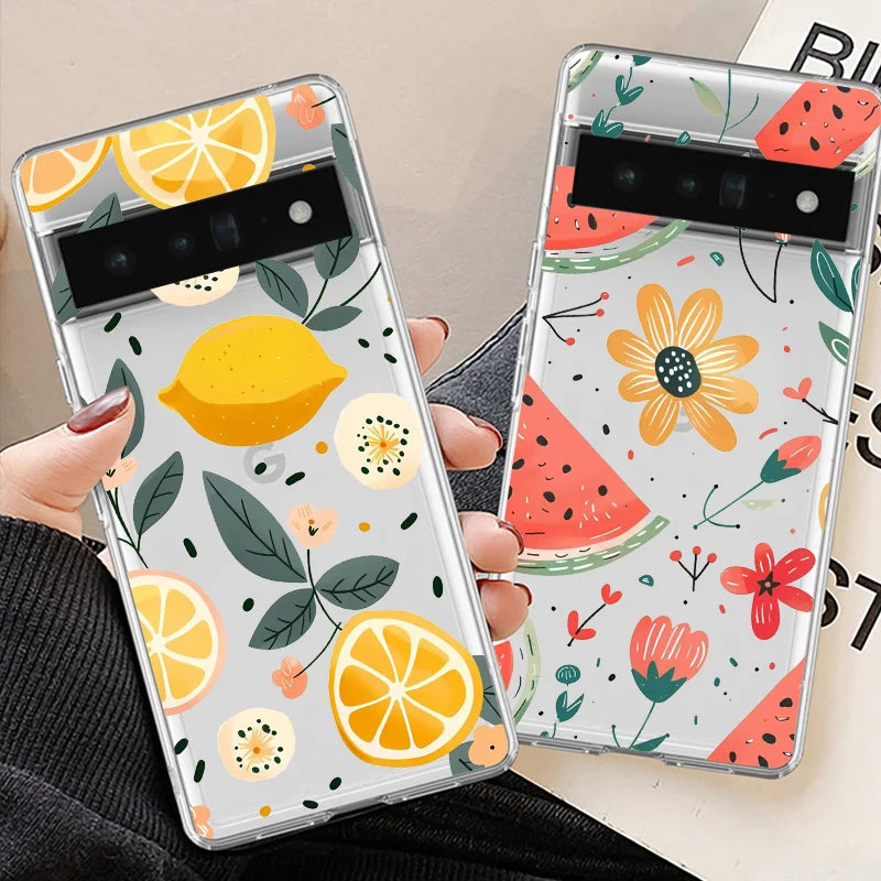 Cute Summer Fruit Floral Phone Case For Google Pixel 9 8 7 6 Cover Main image