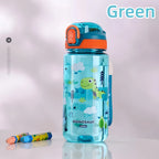 600ml Dinosaur Kids Water Bottle Leakproof Straw Cup