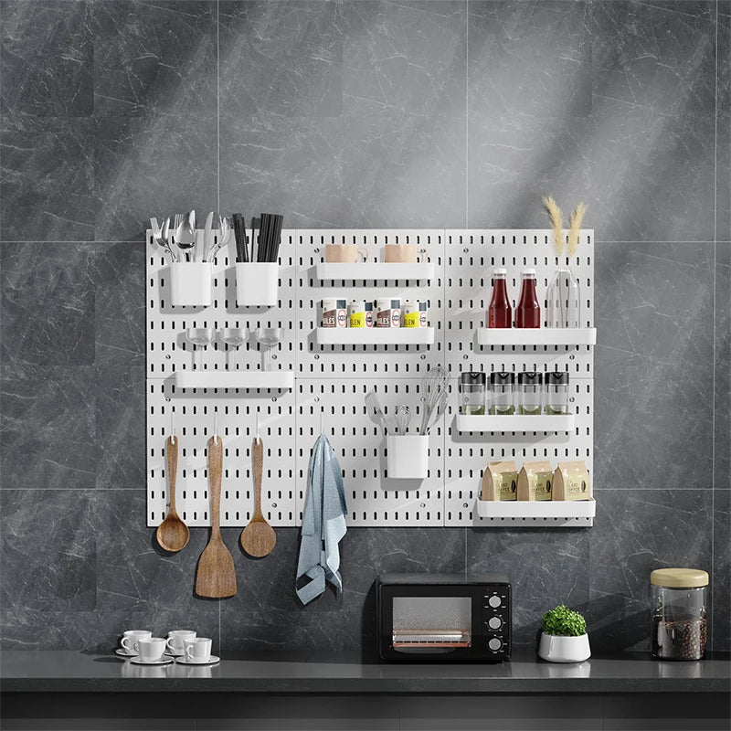 DIY Wall Pegboard Kit Wall Shelf Display Organizer Panel Secondary image