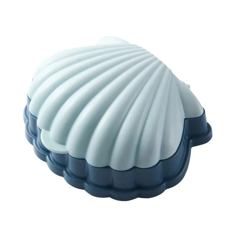Seashell Soap Box – Double Layer Drain Soap Holder for Bathroom & Travel