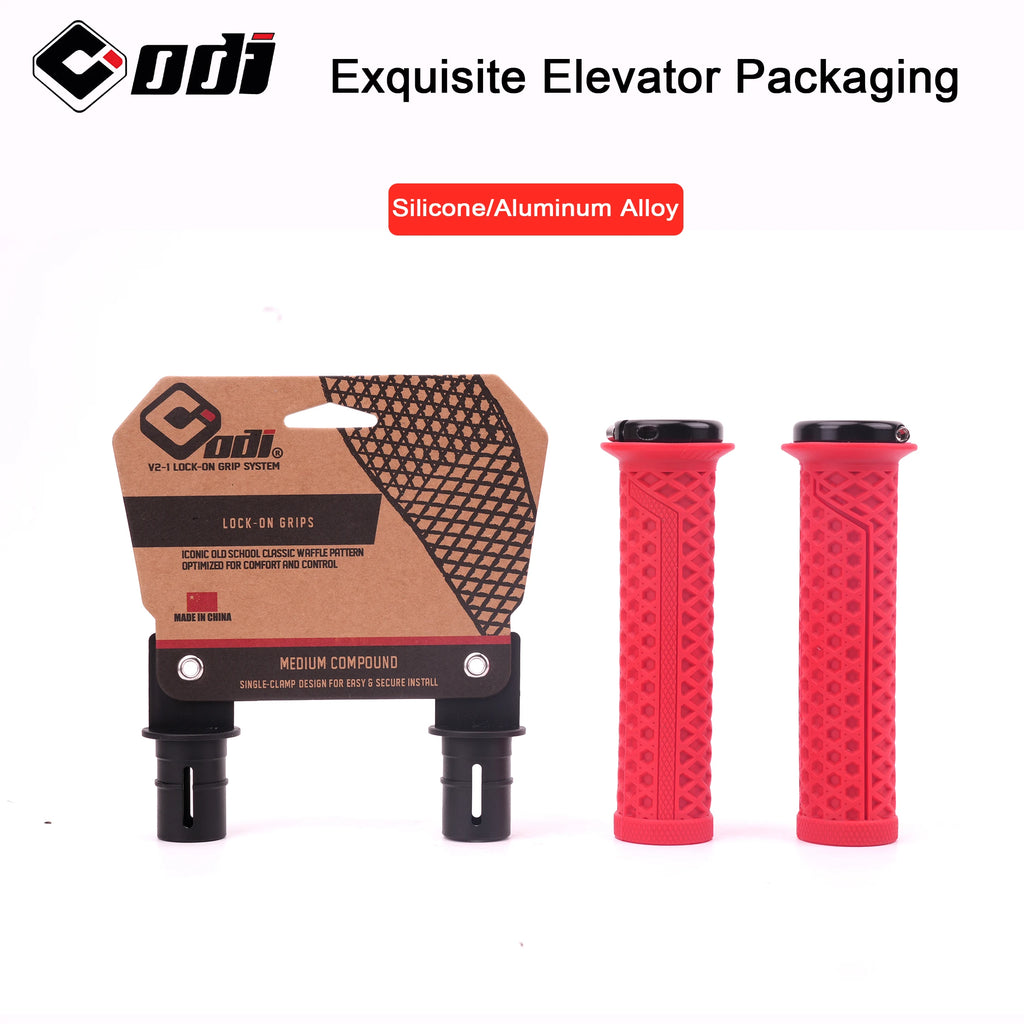 ODI VS-21 Lock-On MTB Grips Waffle Anti-Slip Shockproof Silicone