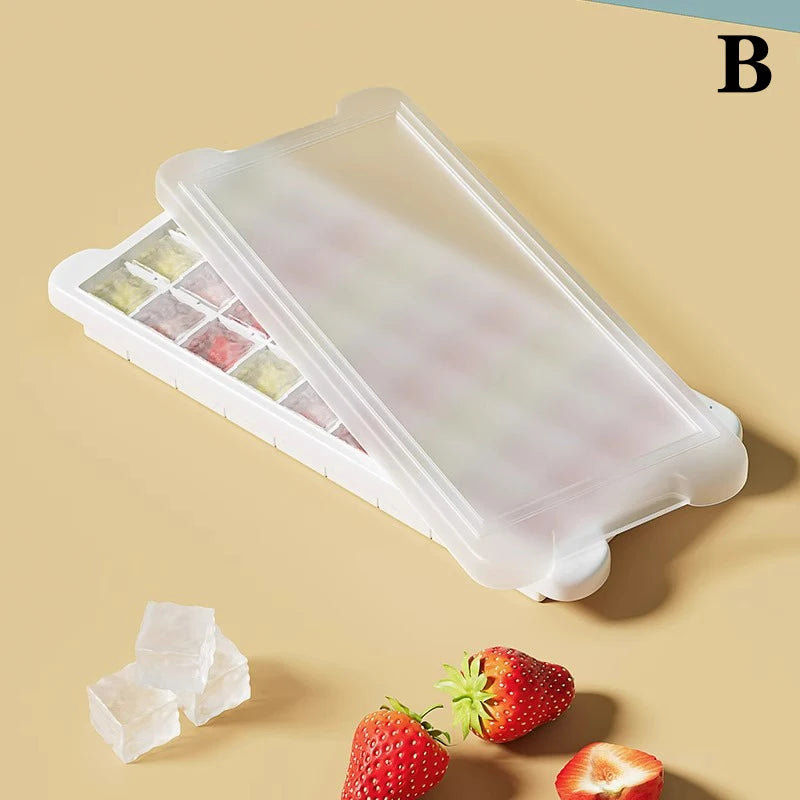 24/36 Grid Ice Cube Tray UK Silicone Ice Mold With Lid