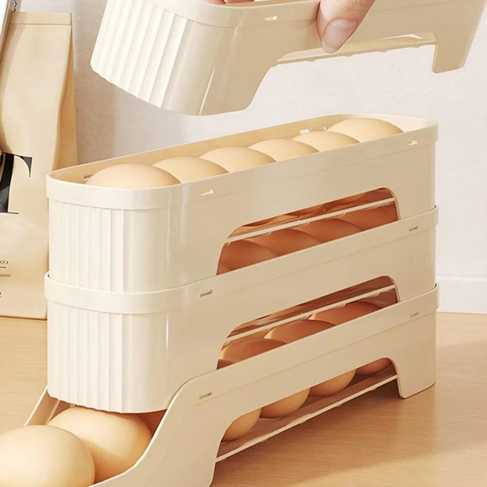 Rolling Egg Storage Box Fridge Egg Organizer Secondary image
