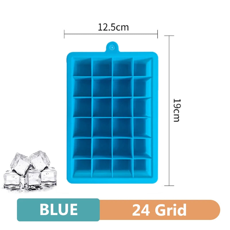 Large Silicone Ice Cube Tray Jumbo Square Ice Maker Mold (4/6/8/15 Grid)