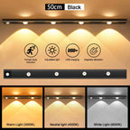 Wireless Motion Sensor LED Night Light – USB Rechargeable Cabinet Lamp