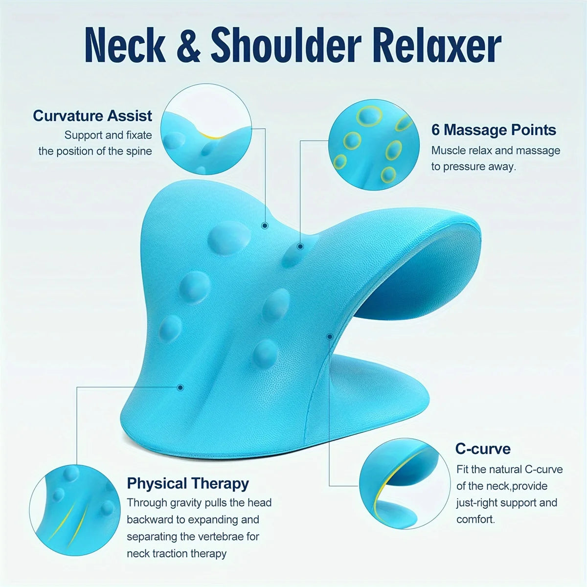 C Shape Neck Shoulder Relaxer Cervical Traction TMJ Pain Relief