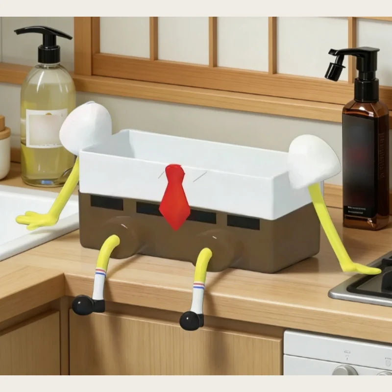 Kitchen Sink Drainage Rack Wall-Mounted Sponge & Brush Holder