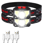 8 Modes LED Motion Sensor Headlamp COB Head Light