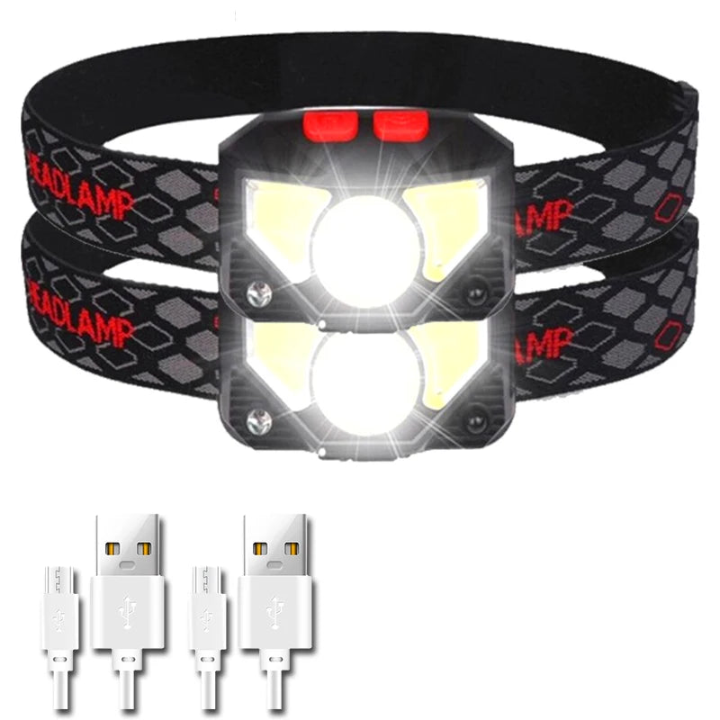 8 Modes LED Motion Sensor Headlamp COB Head Light