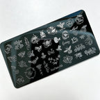 MouTeen263 Nail Stamping Plate Cursive Letter Nail Art Template