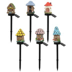 Solar Resin House LED Lamp for Garden & Lawn Landscape Decor