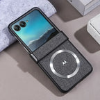 Magnetic Luxury Woven Leather Case for Motorola Razr 70 60 50 Ultra