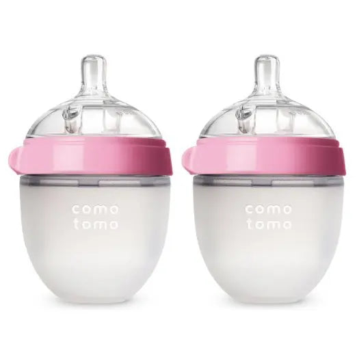 2 Pack BPA Free Baby Feeding Bottles Silicone Set