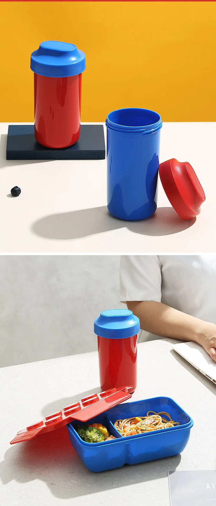 Portable Building Block Lunch Box 1050/1300ML Bento Food Container for Kids