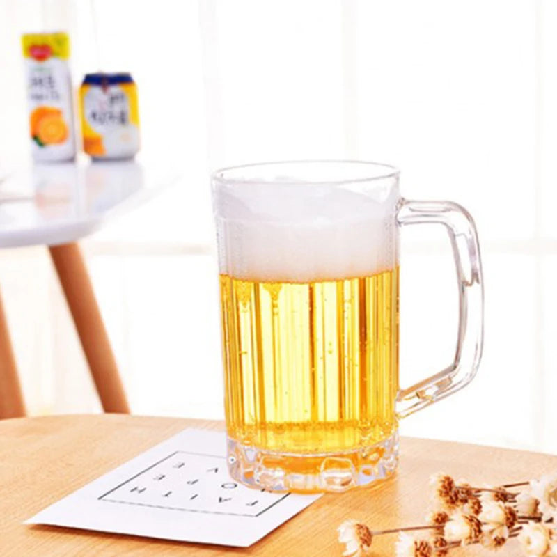 500ml Transparent Plastic Beer Mug Unbreakable Drink Cup