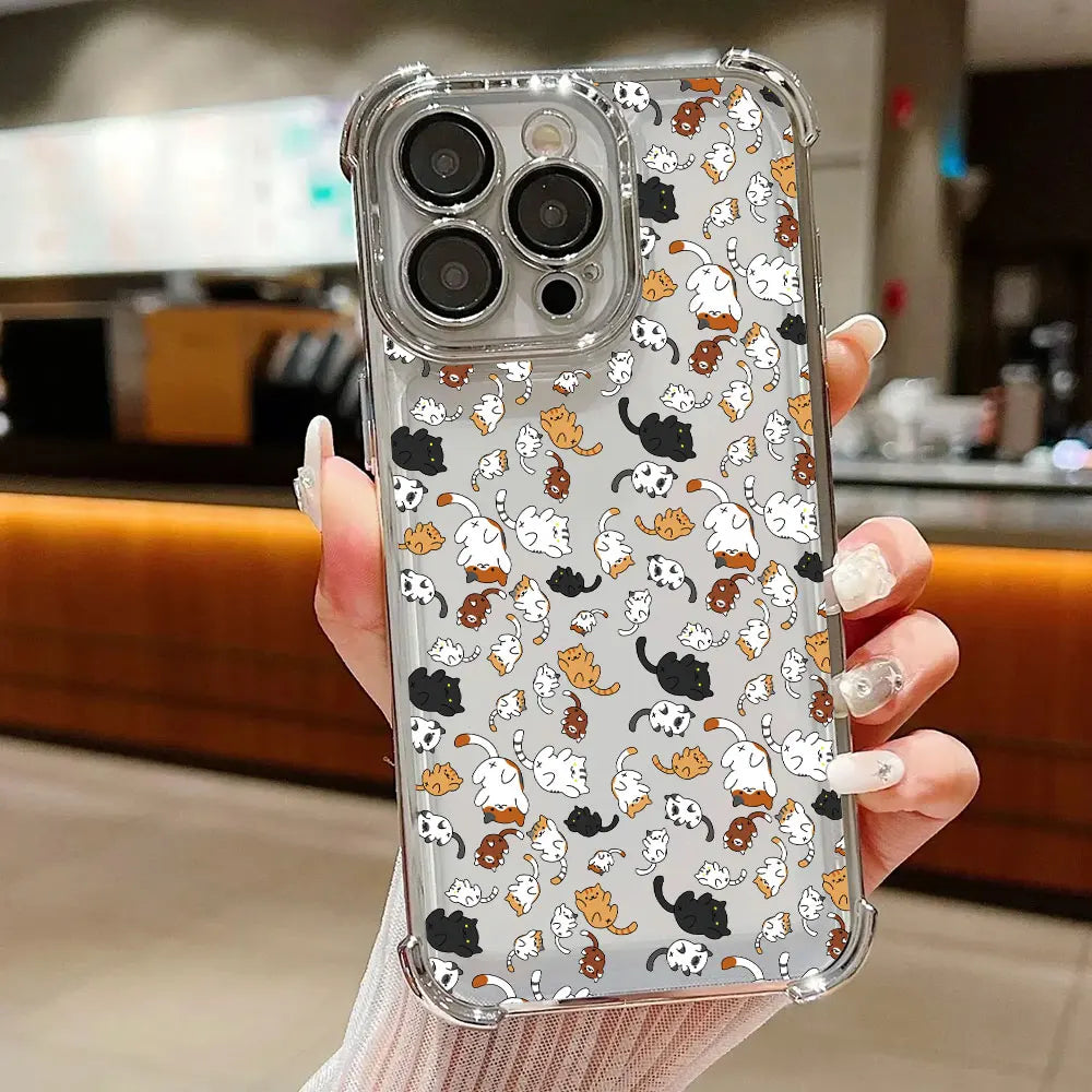 Cute Cartoon Cat Case for Xiaomi 14 15 15T 17T Pro Poco F5 F7 F8 X7
